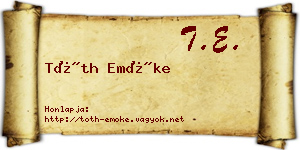 Tóth Emőke névjegykártya